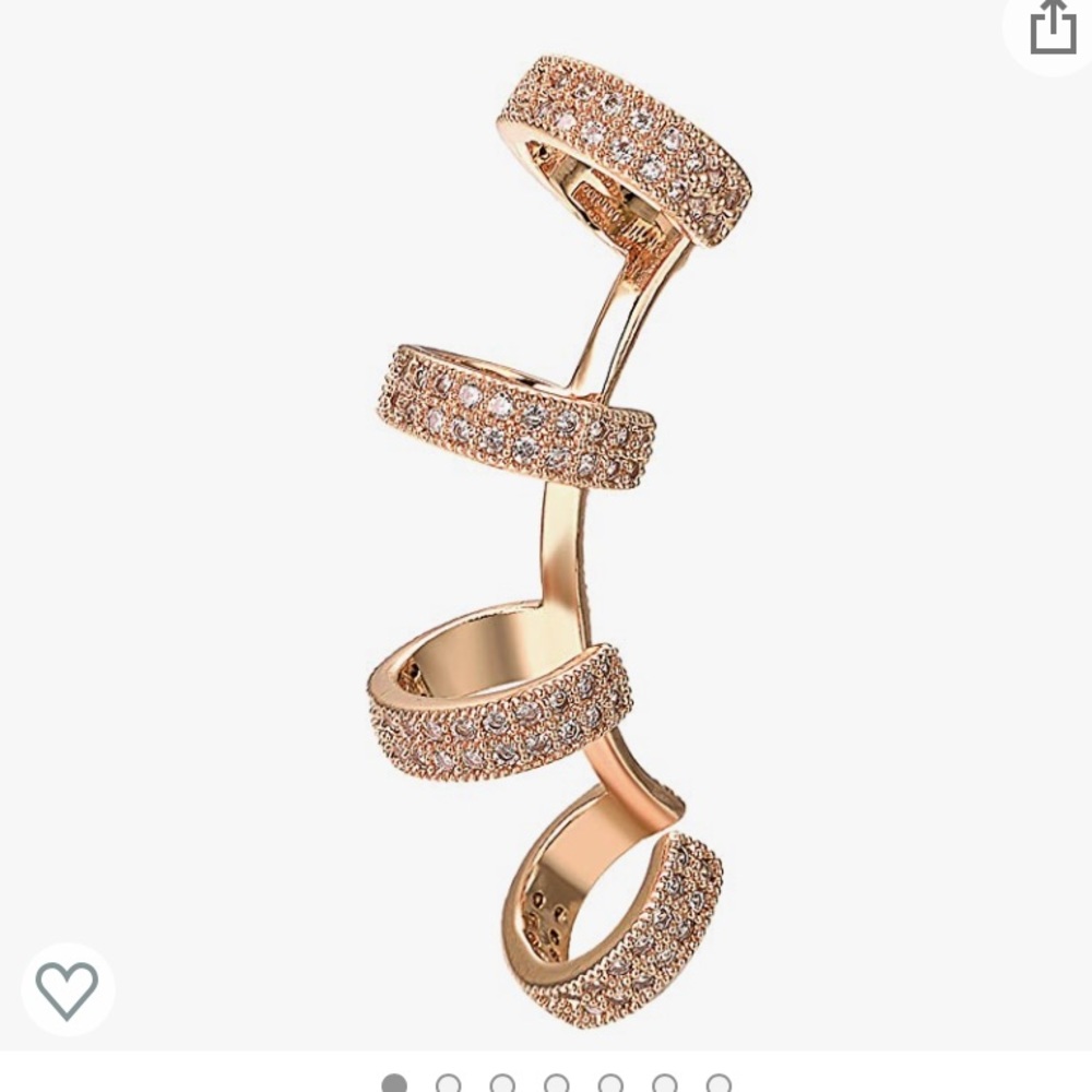 Rose gold crystal ear climber cuff
